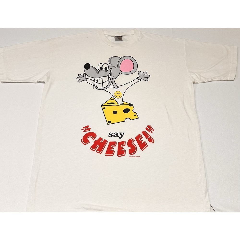 1997 Chuck E. Cheese" Say Cheese " By Doze Clothes OS Single Stitch Promo Tshirt